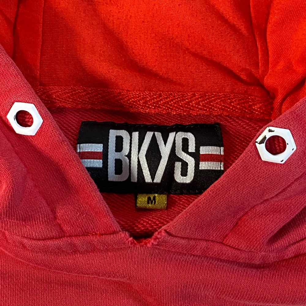 BKYS Mens Red Stickup Artist Bear Ski Mask Hoodie Sweatshirt Medium Streetwear - Picture 3 of 10